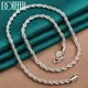 DOTEFFIL 925 Sterling Silver 16/18/20/22/24 Inch 4mm Twisted Rope Chain Necklace For Women Man