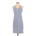 J.Crew Casual Dress - Shift Scoop Neck Sleeveless: Blue Print Dresses - Women's Size X-Small