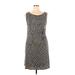 Ann Taylor LOFT Casual Dress - Shift: Black Chevron/Herringbone Dresses - Women's Size X-Large