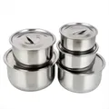 3pcs Stainless Steel Soup Pot Stock Pot Set with Lid Kitchenware Stew Pot Cooking Tools Cookware