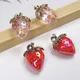 Kawaii Cute Fruit Strawberry Beads 32*24 mm Red Lovely Beads Colorful Acrylic DIY Phone Earring