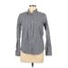 Gap Long Sleeve Button Down Shirt: Blue Print Tops - Women's Size Medium