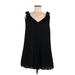 Jill Jill Stuart Cocktail Dress - A-Line V Neck Sleeveless: Black Print Dresses - Women's Size 6