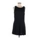 Ann Taylor LOFT Casual Dress - A-Line Scoop Neck Sleeveless: Black Solid Dresses - Women's Size 8