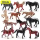 6Pcs/Set Small Size Farm Animal Horse Model Action Figures Original Forest Wild Steed PVC High