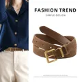 Vintage Suede Leather Women's Belt High-class Feeling Matching Skirt Jeans Cowhide Frosted Belt