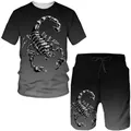 New Scorpion 3D Print T-Shirts Shorts Sets Men's Tracksuits Fashion Oversized Short Sleeve T Shirt