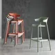 Nordic Simple Bar Stools Modern Minimalist Plastic Chairs for Bar Kitchen with Backrest Stackable
