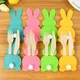 4Pcs Easter Knife Fork Holder Bags Felt Rabbit Cutlery Cover 2024 Happy Easter Decoration For Home