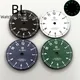 BLIGER 29mm Watch Dial 12 Hours Index Black Green Blue White Dial Green Luminous Fit NH35 ETA 2836