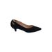 Flats: Slip-on Kitten Heel Cocktail Party Black Print Shoes - Women's Size 7 - Pointed Toe