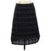 Tory Burch Casual A-Line Skirt Knee Length: Black Chevron Bottoms - Women's Size Small