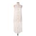 Forever 21 Casual Dress - Midi Collared Sleeveless: Ivory Dresses - Women's Size Large