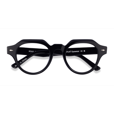 Unisex s round Black Acetate,Eco Friendly Prescription eyeglasses - Eyebuydirect s Remy