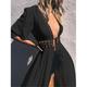 robe blanche Robe d'été Vêtement couvrant Femme robe longue Lacet Ouvert Vacances Plage Trapèze Col V Demi Manches Standard Noir Blanche Bleu S M L XL 2XL