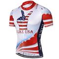 Maillot de cyclisme pour hommes I love usa motif maillot de vélo à manches courtes avec 3 poches arrière séchage rapide léger doux évacuant gris vêtements de sport vêtements