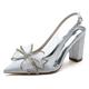 Femme Chaussures de mariage Sandales Cadeaux de Saint-Valentin Soirée Bureau Damas Sandales de mariage Chaussures de mariée Chaussures de demoiselle d'honneur Noeud Paillette Brillante Talon Bottier