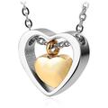 yinplsmemory crémation cendres bijoux double coeur urne collier pour cendres souvenir pendentif commémoratif urne médaillons pour cendres pour un être cher (argent et or)