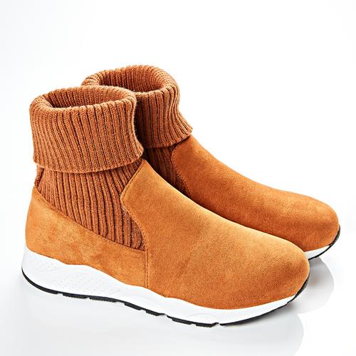 Winterboot Rania mit Strickschaft cognac