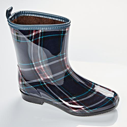 Regenstiefel Karo blau