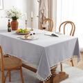 Tablecloth Art Nordic Bamboo Knotted Linen with Tassel Tablecloth Tea Coffee Table for Dining Table Home Room Decoration