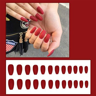 Sensual Scrub Ballet Nail Matte Coffin Nail Wear Nail Nail Piece Trapezoidal Fake Nail Finished Product