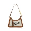 B-army Canvas And Leather Trims Shoulder Bag - Brown - Balmain Shoulder Bags