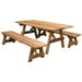 32 in. Wide 5 ft. Classic Family Red Cedar Picnic Table with 5 ft. 2 Benches