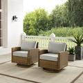 Maykoosh Gothic Grace 2Pc Outdoor Wicker Swivel Rocker Chair Set Gray/Weathered Brown - 2 Swivel Rockers