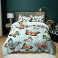 Butterfly Bedding Set Butterfly Duvet Cover Set Twin Full Queen King Size Blue Purple Butterflies Printed Comforter Cover Set for Girls Kids Teens 1 Quilt Cover 2 Pillowcases 3 Piece