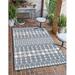 Unique Loom Traliccio Outdoor Trellis Rug 10 0 x 14 0 Rectangle Blue