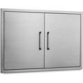 Outdoor Kitchen Doors- 30 W x 21 H - Stainless Steel BBQ Double Access Door Flush Mount for Outdoor Kitchen and BBQ Island