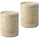 NLIBOOMLife Concrete Set of 2 Outdoor for Patio 14 Outdoor Accent Table Patio Round End Table Ceramic Garden Stool Log Table