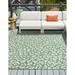 Unique Loom Leopard Outdoor Safari Rug 12 0 x 12 0 Square Green Blue