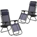 Zero Gravity Chair Patio Lounge Chairs Lounge Patio Chairs 2 Pack Adjustable Reliners for Pool Yard with Cup Holder