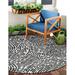 Unique Loom Maze Outdoor Modern Rug 12 0 x 12 0 Round Black and White