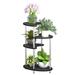 Tomshoo Plant Stand IndoorIron Art Tall Plant Iron Stand Tall Plant 4tier Metal Plant Indoor AndStand With Mdf 4-tier Tall Flower Display Plate Metal Tall Room Balcony Patio