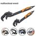 2Pcs/Set 30-60mm Universal Key Pipe Wrench Open End Spanner Set High-carbon Steel Snap Grip Tool Plumber Multi Hand Tool