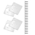 4 Pcs Hinge Repair Plate Cabinet Hinges for Wood Kitchen Mending Plates Stainless Steel Cupboard