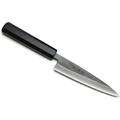Kurouchi Black-Forged Blue Steel Stainless Clad Petty Utility Knife Ebony Handle (5.3 (135Mm) & No Saya)