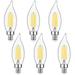 E12 Candelabra LED Light Bulbs Dimmable 60W Equivalent LED Chandelier Light Bulbs 4.5W Soft White 2700K 500LM CA10 Flame Tip Vintage LED Filament Candle Bulb with Decorative Candelabra Base 6 Packs 6 Count (Pack of 1) Soft White