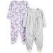Simple Joys by Carter s Girls 2-Pack Fleece Footed Sleep and Play