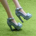 2pairs Silver Grey Shoes Summer High Heels Sandal Accessories For Doll Gift