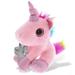 DolliBu Pink Unicorn Stuffed Animal with Silver Cross Plush - Religious Baby Baptism Gifts for Boys and Girls Cute Baby Dedication Christening Gifts Plush Prayer Toy Healing Teddy Bear - 8 Inches