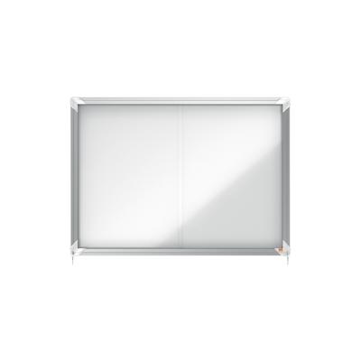 Nobo Schaukasten Premium Plus, Innenbereich, 8xA4, Magnetisch, Schiebetür, Glas, weiß