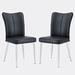 Ivy Bronx Lambart Metal Back Side Chair Dining Chair Faux Leather/Upholstered/Metal in Black | 35 H x 17.7 W x 17.3 D in | Wayfair