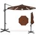 Arlmont & Co. Shinead 10'3" Lighted Cantilever Umbrella in Brown | 105 H x 123 W x 155 D in | Wayfair 654AF65DA5FE43E99CBCBCEC12DDF0B8