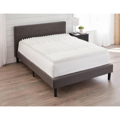 2 Inch 7-Zone Memory Foam Mattress Topper by BrylaneHome in White (Size KING)