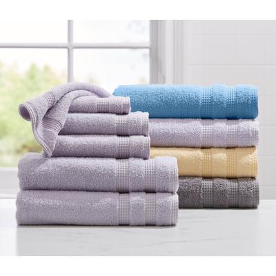 6PC Waffle Quick Dry Bath Set by BrylaneHome in Light Gray