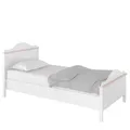 Arte Elegant Pink & White Matt Luna Single Bed Frame With Mattress - Compact 1040mm X 1000mm X 2090mm With Optional Storage Drawer